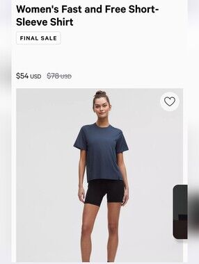 Lululemon Fast and Free Short-Sleeve Shirt - Navy